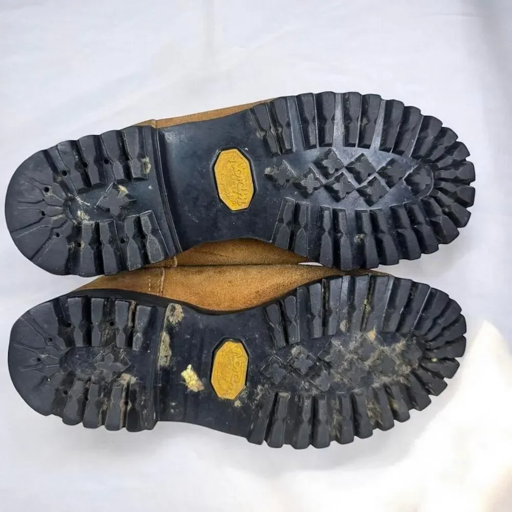 Men’s Size 8 Vintage Made In USA Brown Suede Frye Style Vibram Hiking Ankle Boot